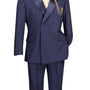 Albireo Collection: Navy 2-Piece Double-Breasted Tuxedo - Modern Fit - Satin Peak Lapel