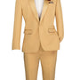 Bellatrix Collection: Light Gold 2-Piece Luxurious Stretch Slim Fit Tuxedo with Shawl Lapel
