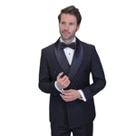 Arcturus Collection: Statement Black Double-Breasted Shawl Lapel Tuxedo