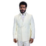 Arcturus Collection: Statement Off White Double-Breasted Shawl Lapel Tuxedo