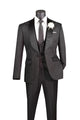 Riverra Collection: Black 3 Piece Jacquard Pattern Single Breasted Slim Fit Tuxedo