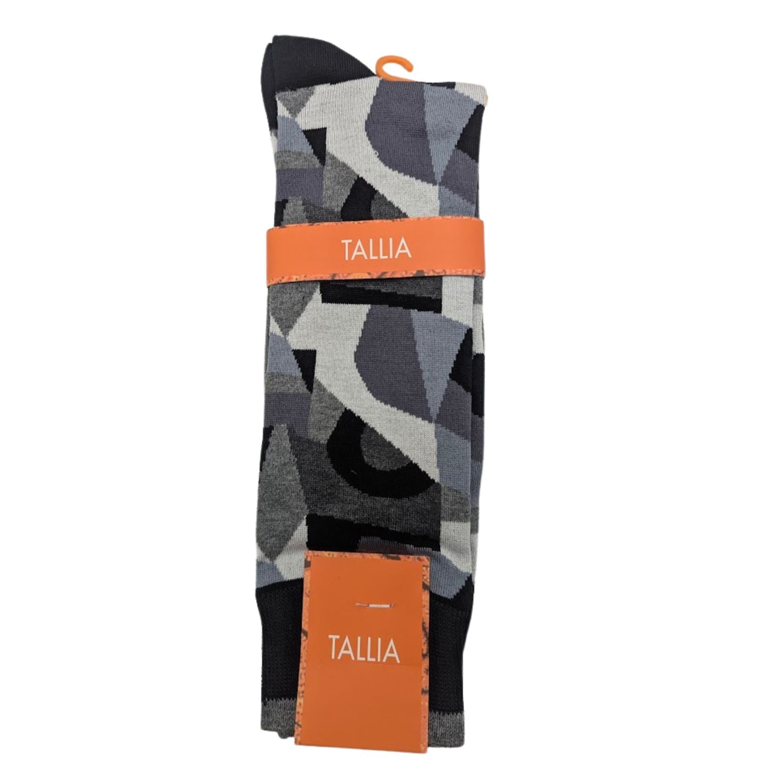 black gray multi abstract geometric dress socks