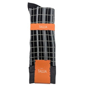 Black Gray Windowpane Plaid Dress Socks by Tallia