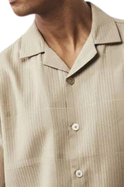 Stacy Adams Collection: 2 Piece Knit Short Sleeve Set With Matching Pants In Tan