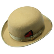 Tan Wool Derby Hat for Men