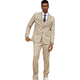 Men’s Solid Textured 3-Piece Hybrid Fit Suit - Tan by Stacy Adams