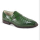 Men's Croco Print Plain Toe Monk Strap Dress Shoe - Green