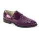 Men's Croco Print Plain Toe Monk Strap Dress Shoe - Purple