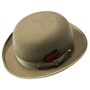 Taupe Wool Derby Hat for Men