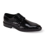 Garrion Collection: Men's Black Moc Toe Lace-Up Shoe with Coco Print and Smooth Leather Upper