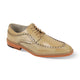 Garrion Collection: Men's Natural Moc Toe Lace-Up Shoe with Coco Print and Smooth Leather Upper