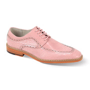Pink Coco Print & Smooth Leather Moc Toe Lace-Up Dress Shoes