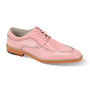 Garrion Collection: Men's Pink Moc Toe Lace-Up Shoe with Coco Print and Smooth Leather Upper
