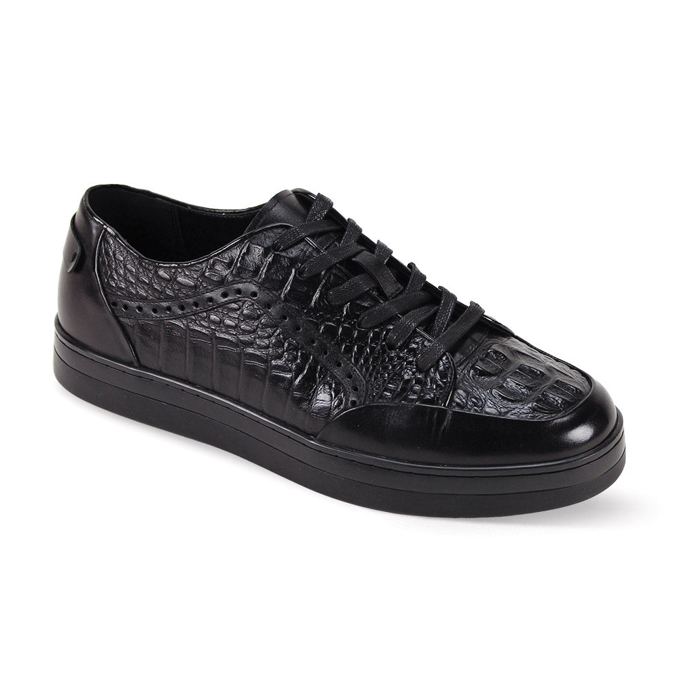 black coco print leather lace up sneaker