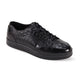 Black Coco Print & Smooth Leather Lace-Up Sneaker