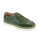 Cortizo Collection: Green Rubber Welt Sneaker with Coco Print and Smooth Leather Upper