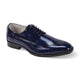 Ikeya Collection: Blue Asymmetrical Stitch Lace Shoe in Genuine Leather