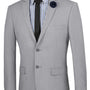 Luxify Collection: Gray 2 Piece Solid Color Single Breasted Ultra Slim Fit Suit