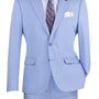 Luxify Collection: Light Blue 2 Piece Solid Color Single Breasted Ultra Slim Fit Suit