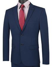 Men’s 2-Piece Wool Feel Stretch Ultra Slim Fit Suit - Navy
