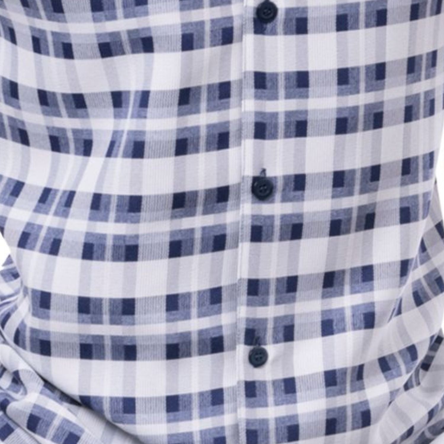 close up of Mens navy plaid walking suit short pants set