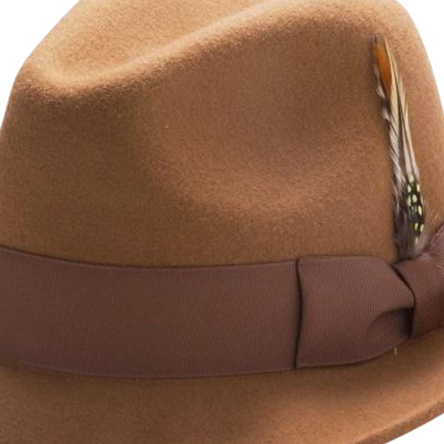 side view bronze pinch crown litefelt hat