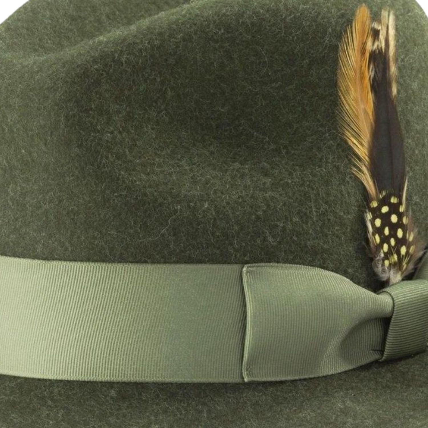 side view olive pinch crown litefelt hat