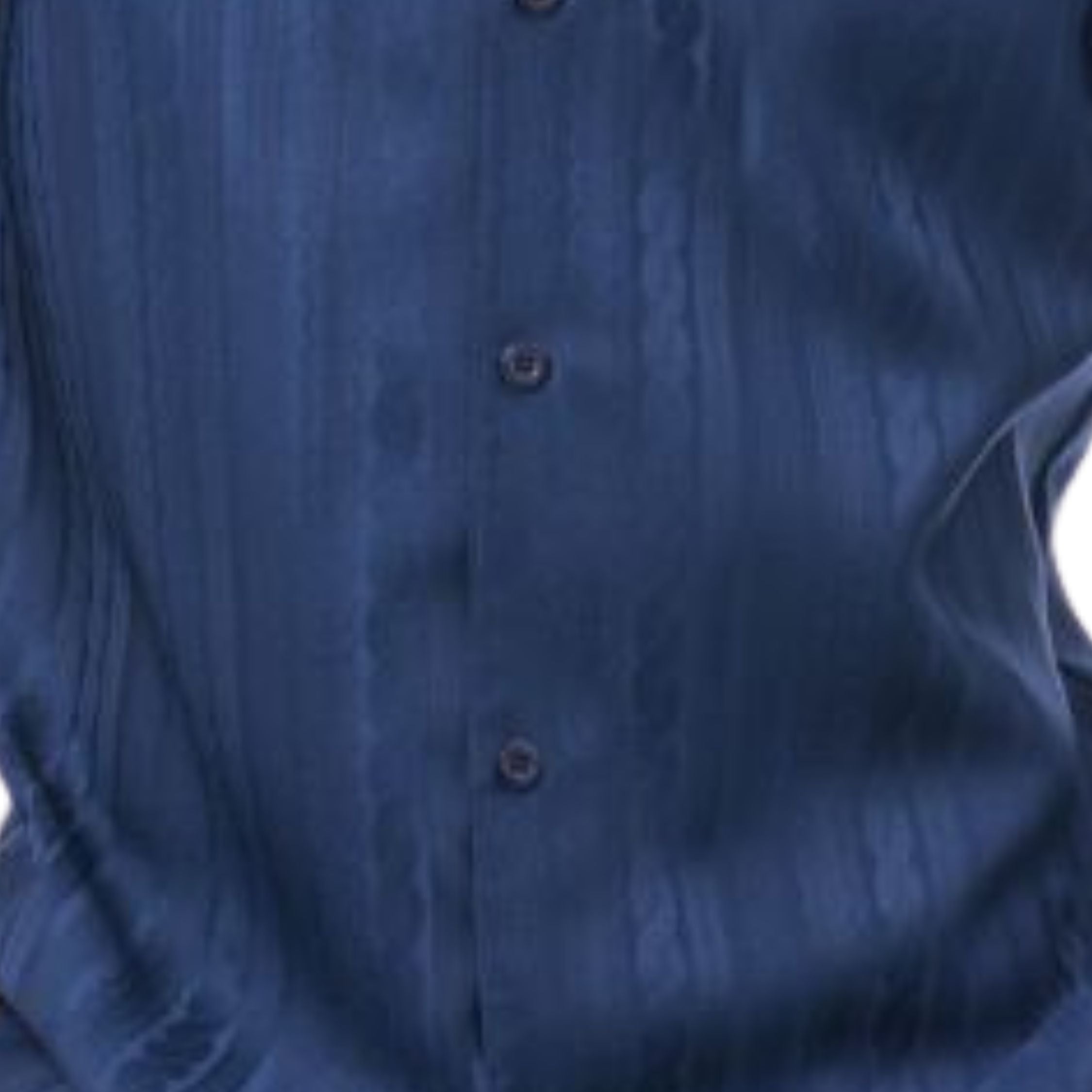 Navy tone-on-tone cable knit men's walking suit shirt close-up showing textured pattern