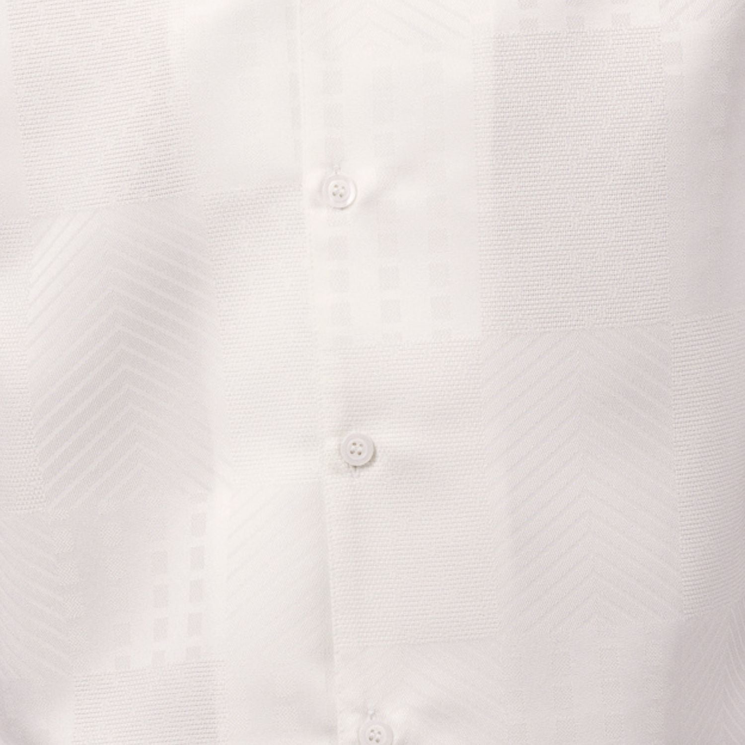 Close-up of Cream walking suit shirt showing the detailed tonal jacquard patchwork pattern.