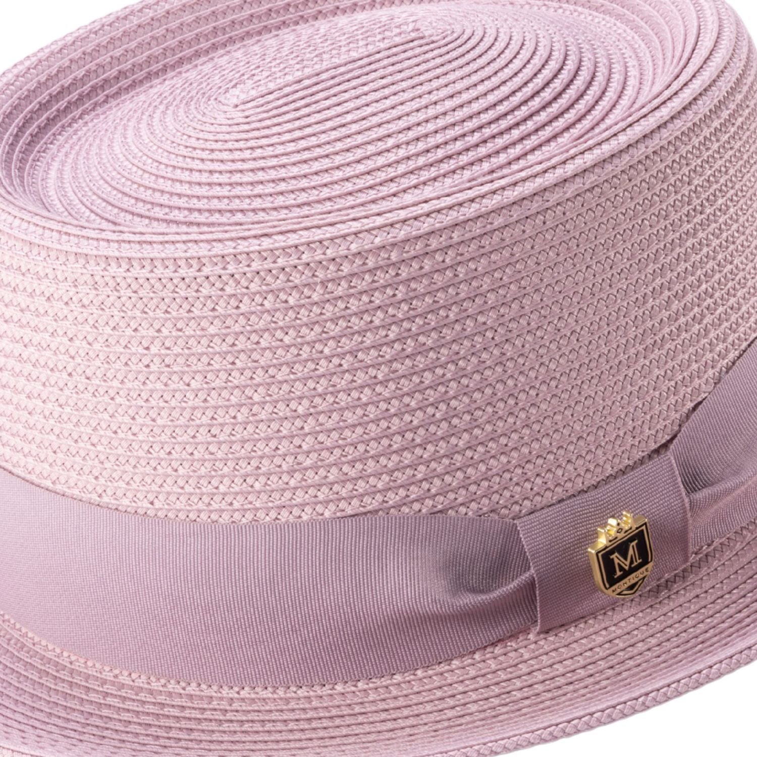 Side view pork pie hat with double bow ribbon detail