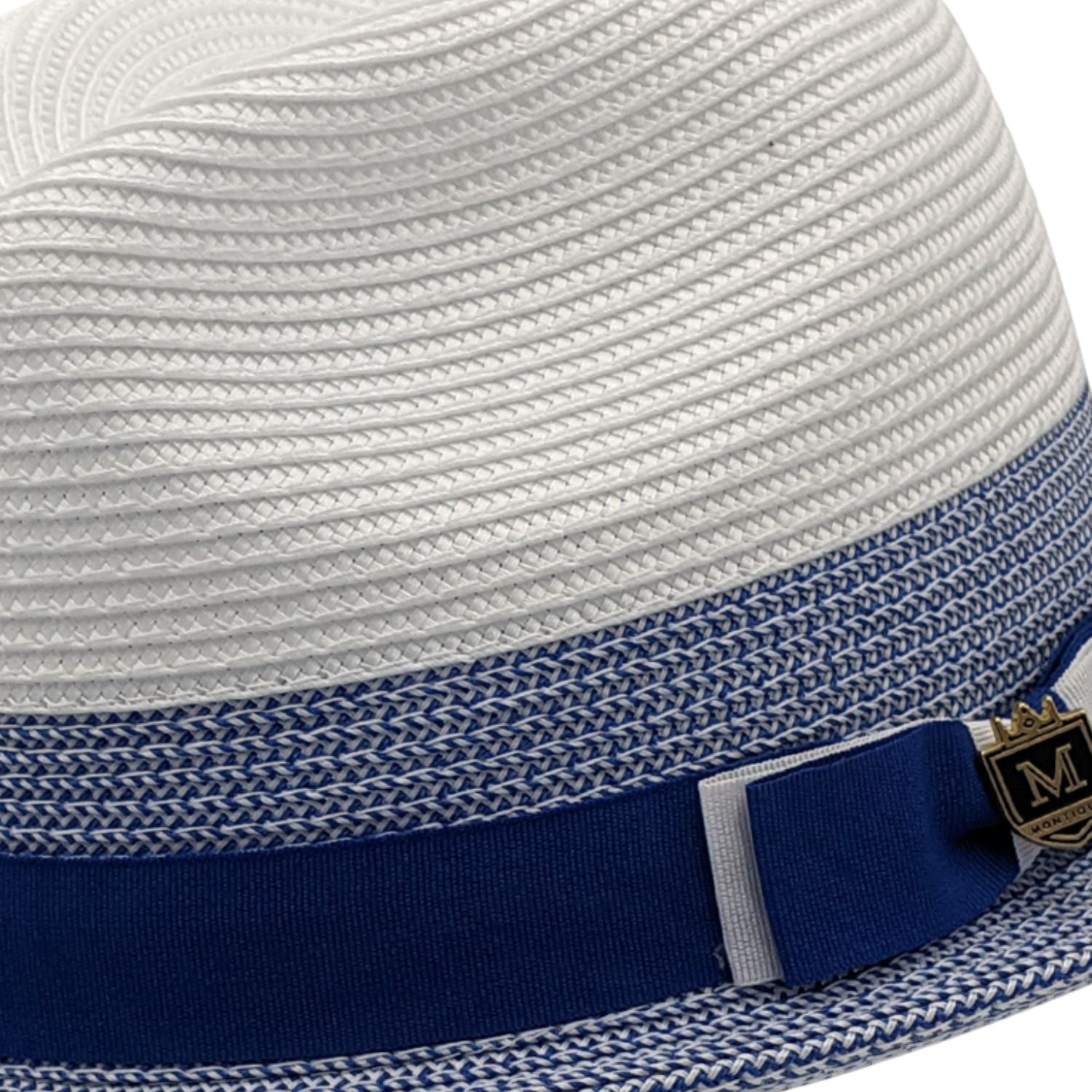 Close-up profile of the Urbaneer Collection Royal fedora showing the 2-inch stingy brim and braided texture.