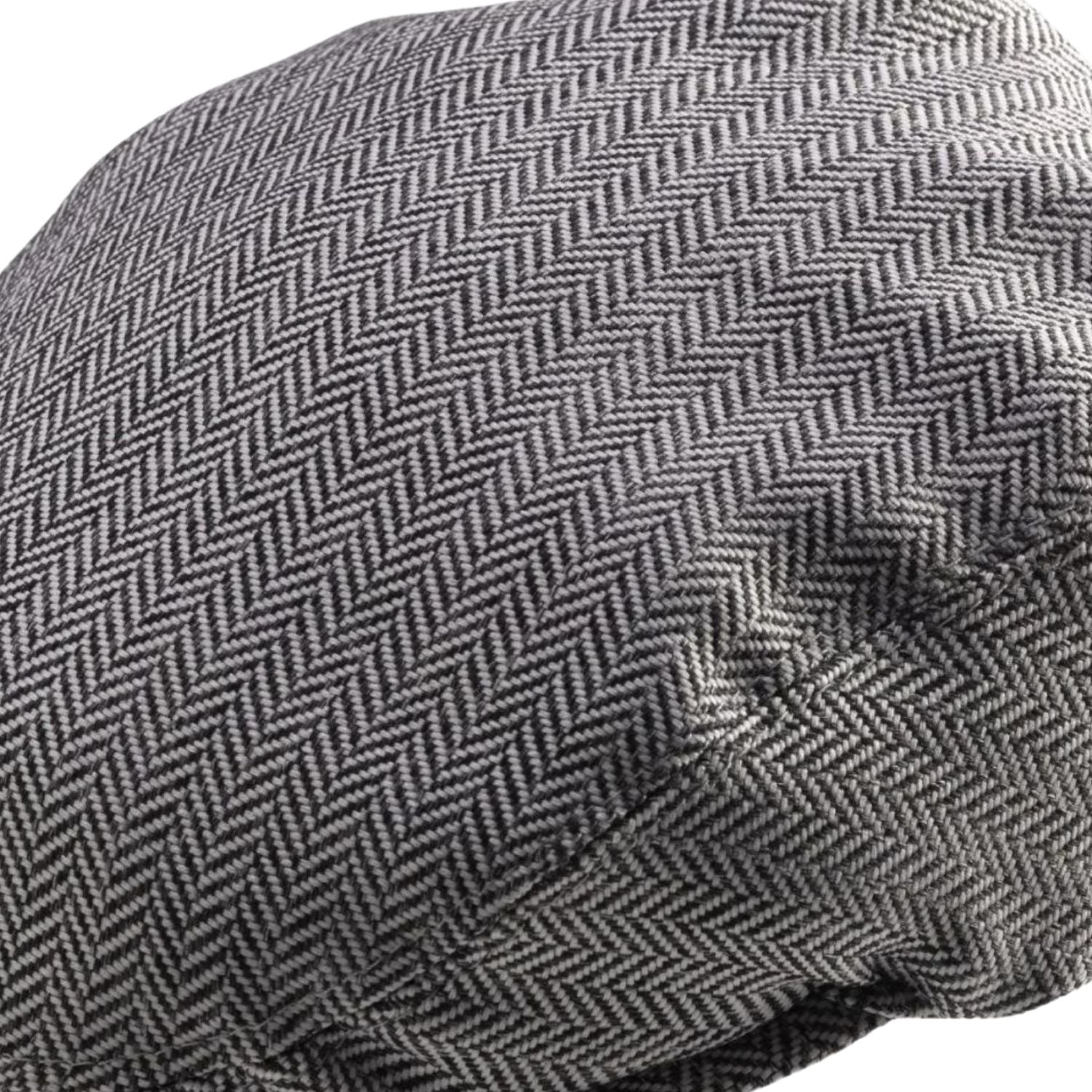 black herringbone ivy cap side texture close up
