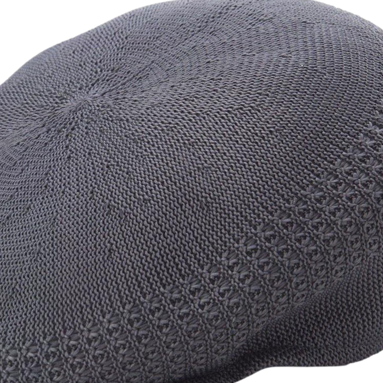 close up knitted texture grey cap