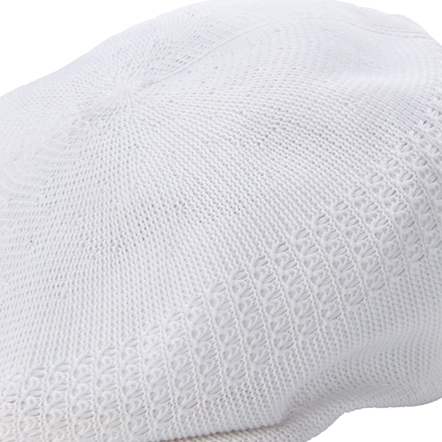 close up knitted texture white cap