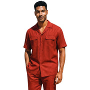 Salsa Short Sleeve Linen Walking Suit Set by Stacy Adams
