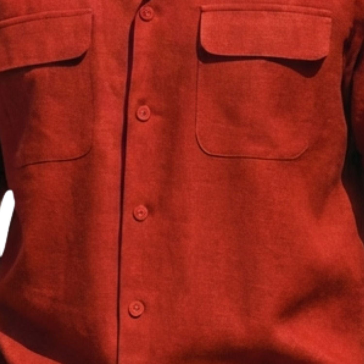 Close-up of salsa linen fabric on a Stacy Adams walking suit showing the woven texture.