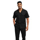 Solis Collection: Stacy Adams Black Solid Linen Walking Suit