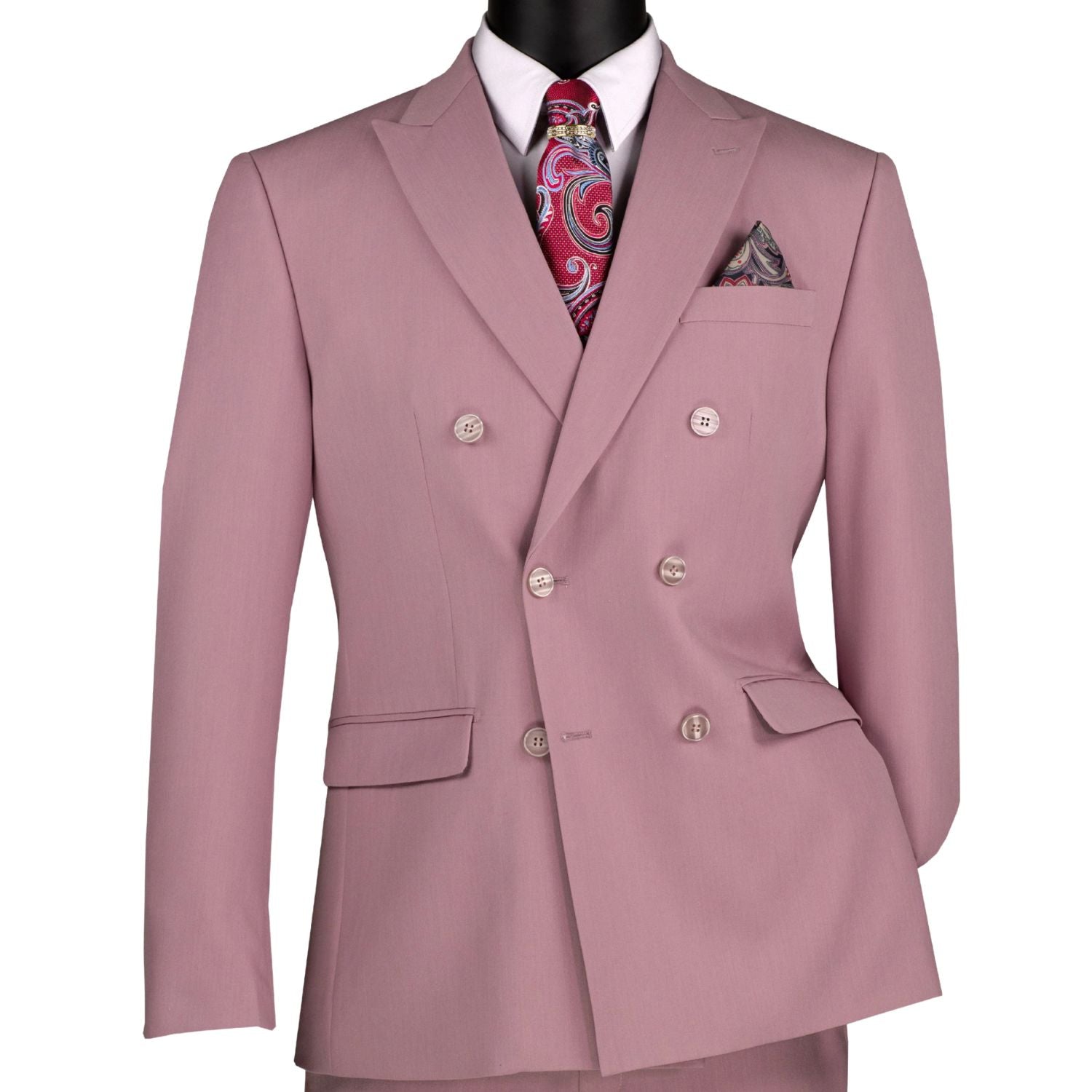 Front profile of the Shapley Collection lilac suit showing the slim-fit tailoring and side vents.