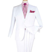 White 2 Piece Modern Fit Suit Notch Lapel Flat Front Pants