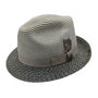 Lamonte Collection: Scala Black Paper Braid Fedora with Feather and Grosgrain Band