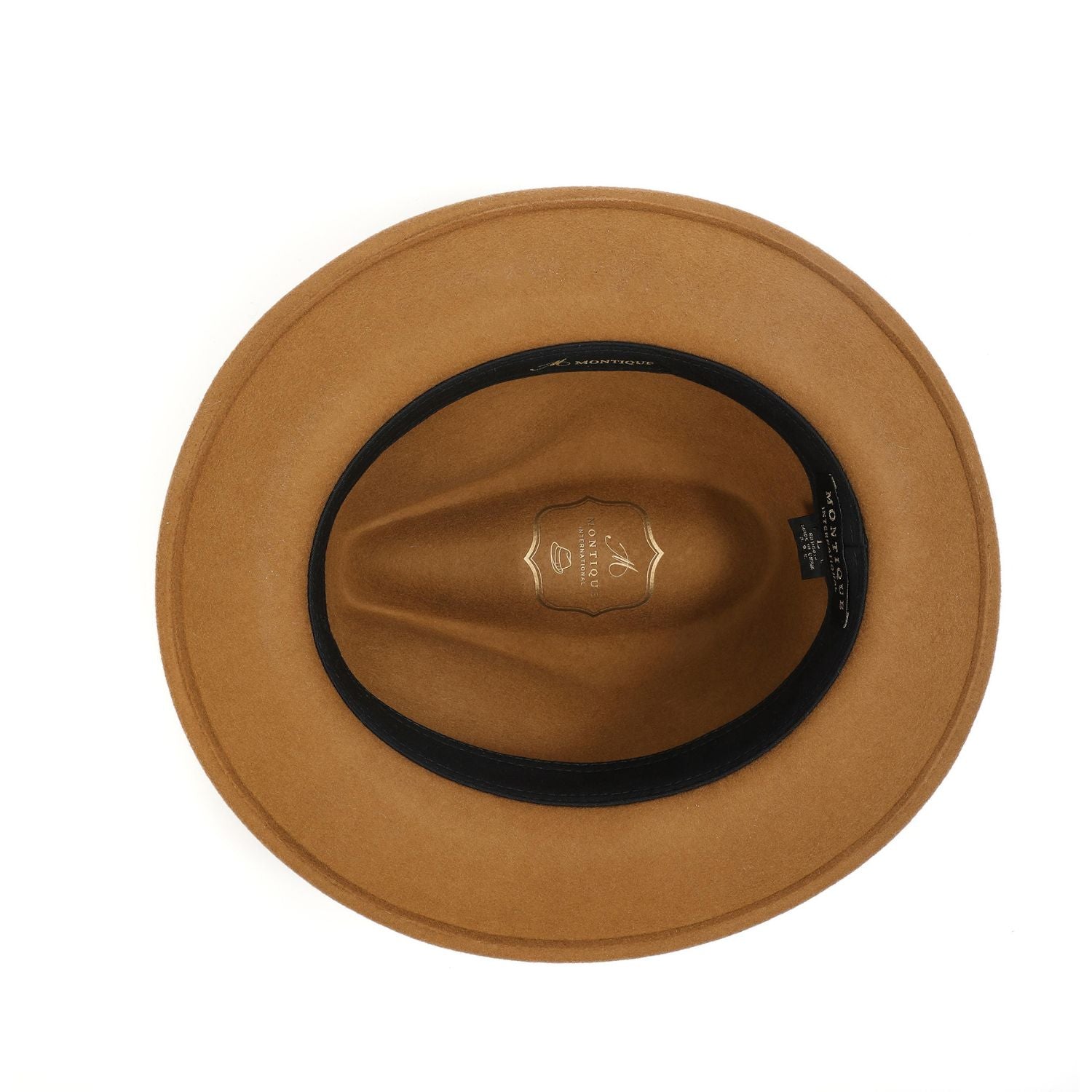 mens cappuccino wool felt fedora hat with grosgrain band