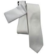 Men's Stacy Adams Solid Satin Tie & Pocket Square Set - White