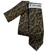 Men's Stacy Adams Floral Tie & Pocket Square Set - Black/Gold