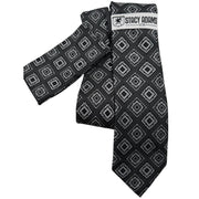 Men's Stacy Adams Geometric Tie & Pocket Square Set - Black/Silver