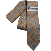 Men's Stacy Adams Geometric Tie & Pocket Square Set - Tan/Blue