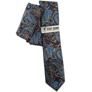 Men's Stacy Adams Paisley Tie & Pocket Square Set - Chocolate/French Blue