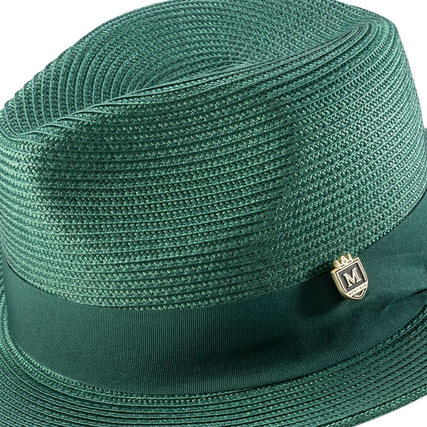 montique peach braided fedora hat with 2.5 inch wide brim