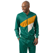 Men's 2 Piece Colorblock Tracksuit - Green