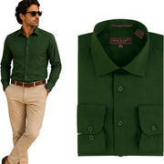 Men's Long Sleeve Button Up Shirt - Hunter Green