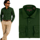 Men's Long Sleeve Button Up Shirt - Hunter Green
